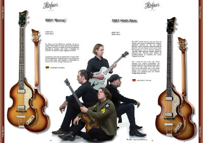 The Bits Beatles emlékzenekar a Höfner gitárkatalógusban
